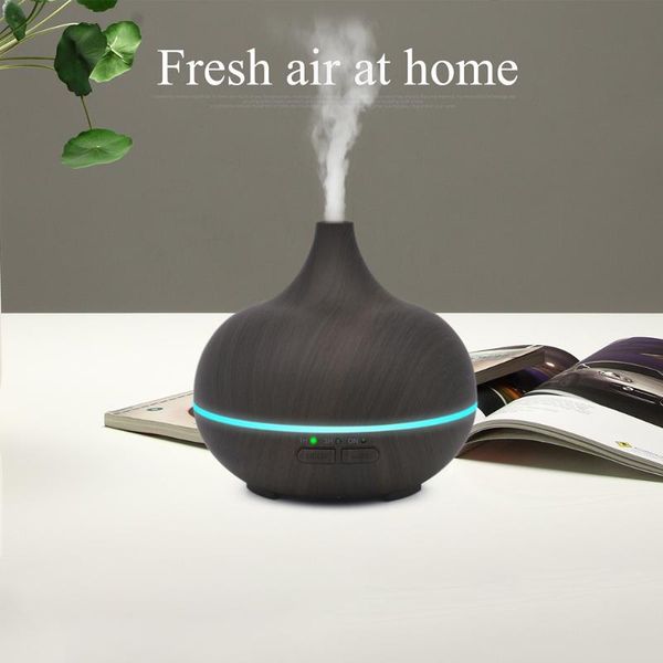 

mni 150ml electric essential oil diffuser wood grain ultrasonic air humidifier mist maker led light with 7 colors fragrance lam lamps