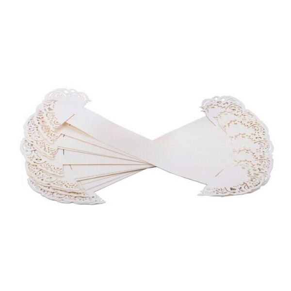

napkin rings 50pcs heart style paper ring wedding table decoration (white)