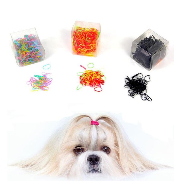 

dog apparel pet hairdressing hair band rubber bands about 500 pieces per box