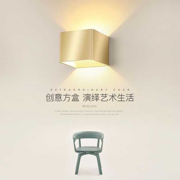 

nordic led wood luminaria industrial decor mirror light de parede living room lamp wall