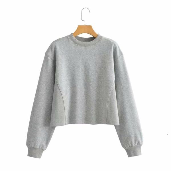 

women's hoodies & sweatshirts women spring casual o-neck long sleeve gray loose female elastic pullover oversize chic qvuc, Black