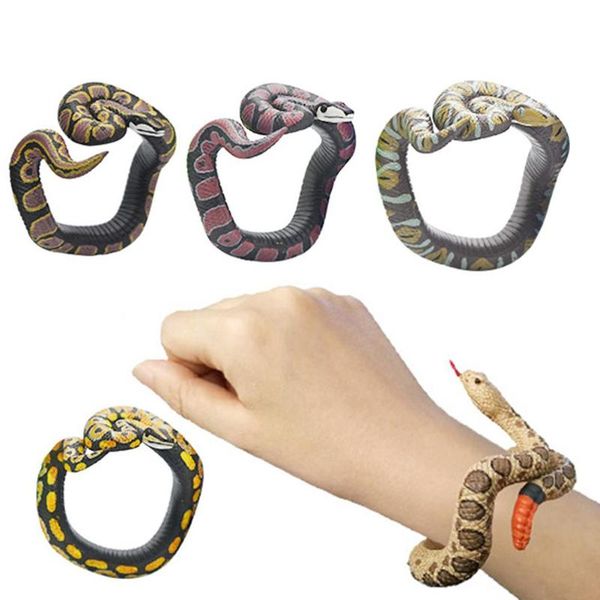 

party masks halloween pvc toy snake bracelet realistic simulated wrist band scary mischievous toys