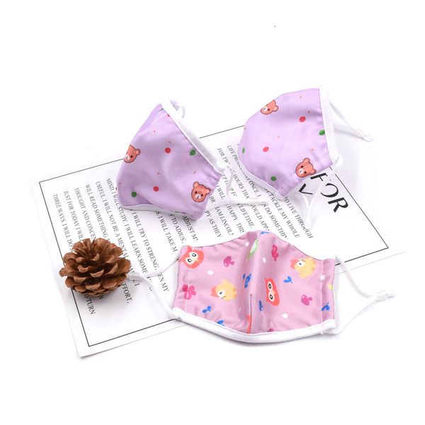 

breathable summer children's cloth sunscreen dust washable double layer printed mask