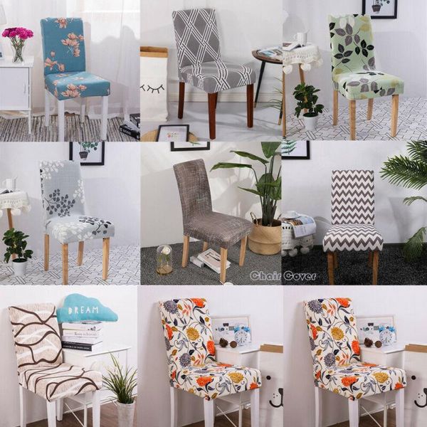 

chair covers 2021 floral print home dining multifunctional spandex cover