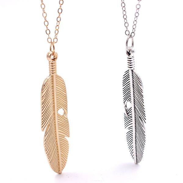 

euro fashion girl jewelry accessory o-chain necklaces feather lucky pendant necklace birthday gift, Red;brown