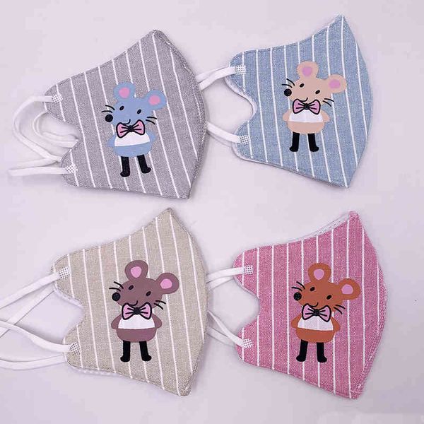 

cartoon printed with children's three layers of repetitively washable cotton mask