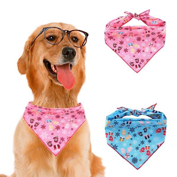 

dog collars & leashes christmas pet printed saliva towel suitable for holiday parties to wear and take pos supplies basic 100% cotton