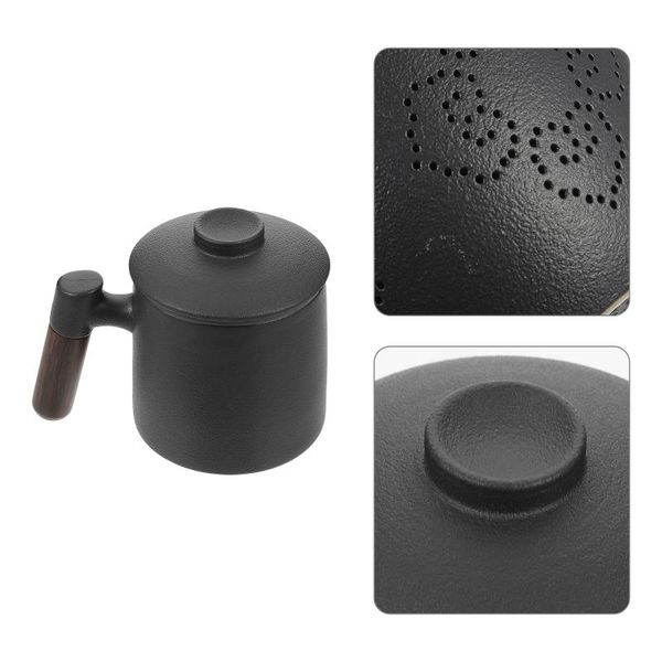 

mugs 1 set ceramics wood handle tea cup loose leaf infuser mug coffee