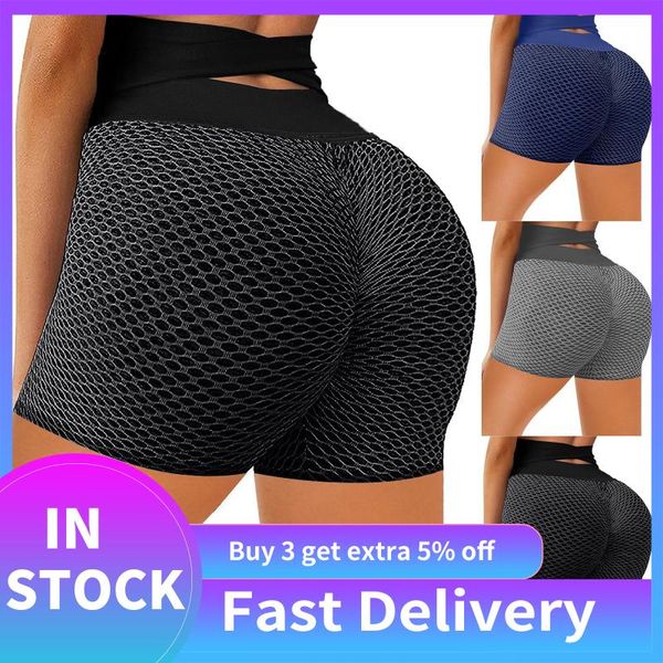 

high waist bikerÂ shorts women casual push up yoga shorts tight-fitting skinny buttocks lifting fitness sports gym clothing, White;black