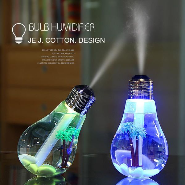 

colorful light bulb humidifier air ultrasonic usb 400ml essential oil diffuser atomizer freshener mist maker for home office humidifiers