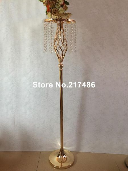 

party decoration style tall gold metal acrylic crystal flower vases table centerpiece wedding sunmood43