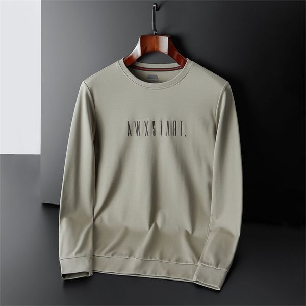 

2021large clothing autumn and winter 2020 new sweater men's round neck pullover long sleeve base coat loose casual top, Black