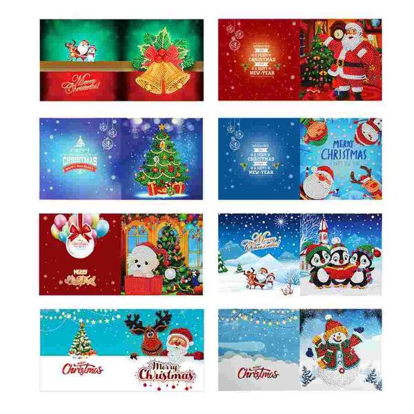 

greeting cards 8pcs diy xmas beads painting (assorted color)