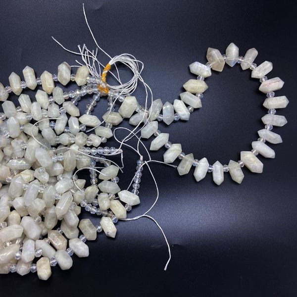 

other 8-10 x 19-20mm cure raw natural rock crystal quartz point beads strand rough clear pendant for necklace earrings