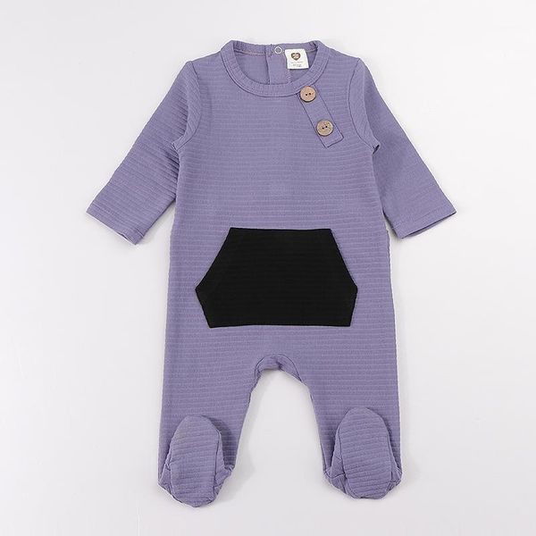 

rompers baby romper elegant outfit winter ribbed pajamas overalls contrast pocket boy girls clothes footies autumn, Blue