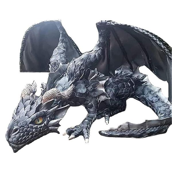 

interior decorations big squatting dragon car ornaments garden guard flying sculpture resin crafts for home decor