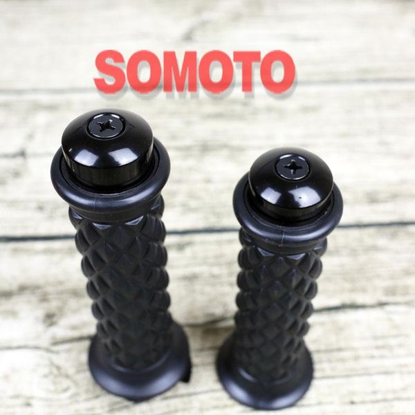 

handlebars vintage motorcycle grid handle bar cafe racer hand grips rubber black browm motor