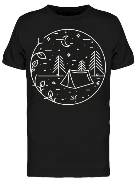 

night camping tee men's -image by shutterstock, White;black