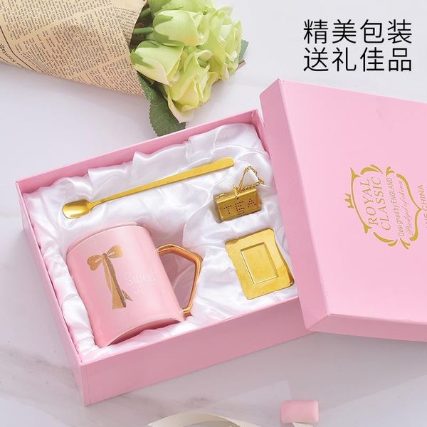 

mugs gold handle ceramic cup bow mug