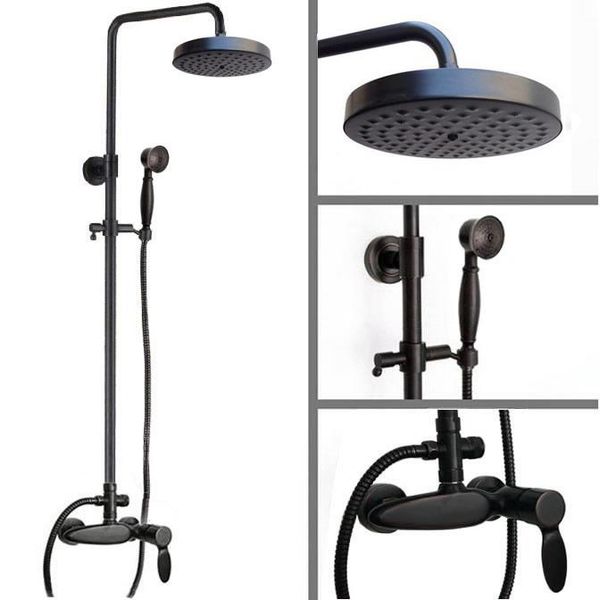 

brass black oil rubbed antique bronze rain shower mixer tap faucet handheld head set wall mounted ars438 bathroom sets