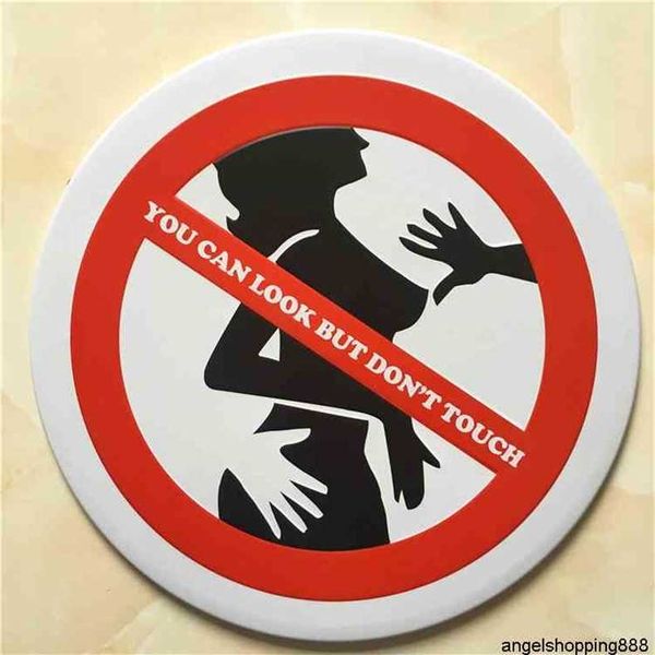 

round warning vintage metal tin s shop prompt decorative signboard retro plaque nostalgia plate for gift 30cm r001