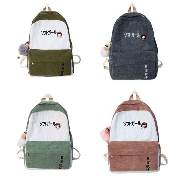 

travel corduroy backpack school bag casual college daypack for teenager girls q1qa bags