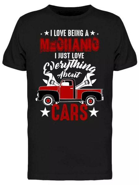 

i love being a mechanic tee men's -image by shutterstock, White;black