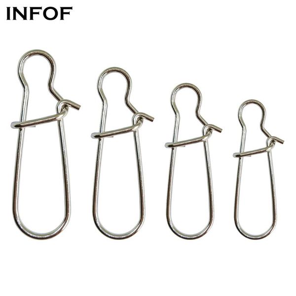

50/100pcs stainless steel fishing snaps #000-#8 fast-lock bass snap carp swivels connector for lure hook hooks