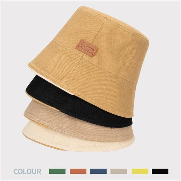 

wide brim hats bucket solid black beige khaki summer casual classic sun protection picnic fisherman caps gorras para mujer, Blue;gray