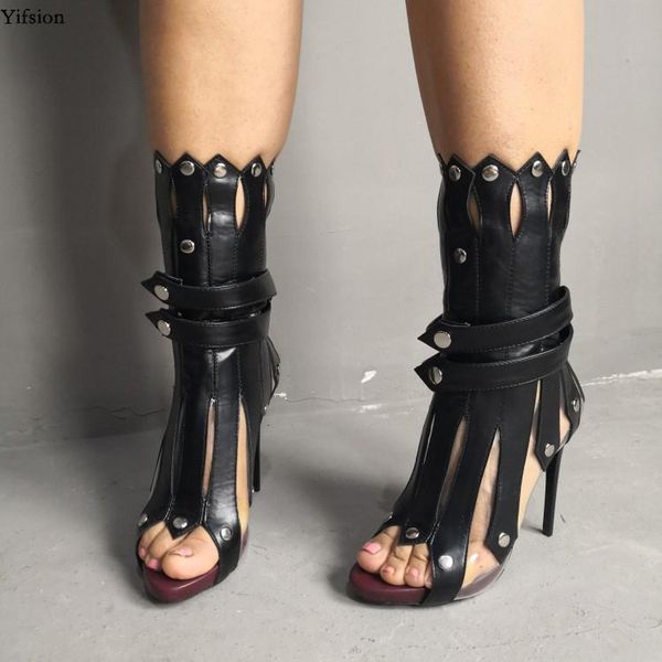 

olomm women gladiator platform sandals thin high heels shoes nice open toe black party us plus size 5-15