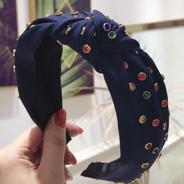 

wide side hair accessories hoop party casual bow knot women headband fashion colorful diamond gift elastic daily headdress1