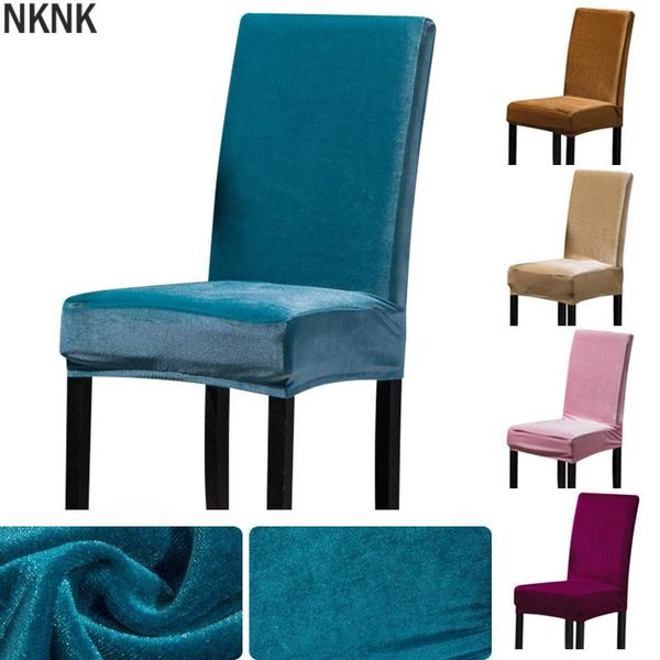 

shiny velvet fabric solid color stretch chair cover spandex plush slipcovers protector for banquet el living room covers