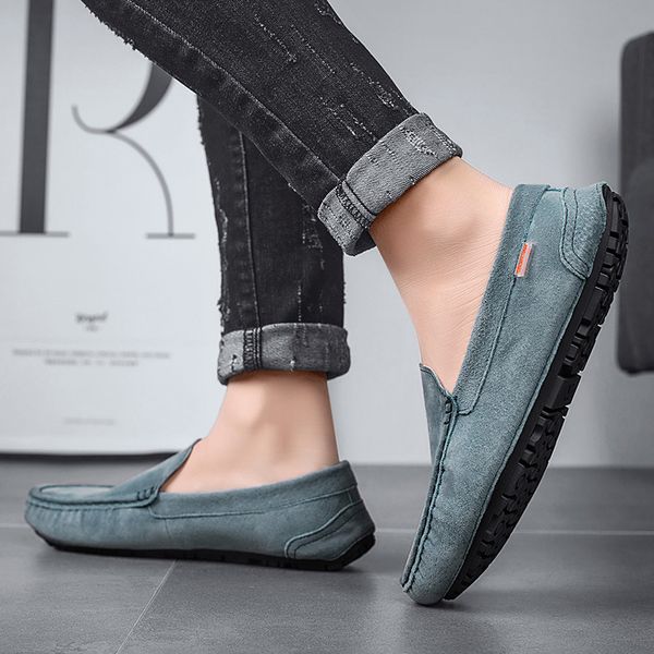 

dress shoes summer autumn men original casual fashion boat genuine leather comfortable loafers breathable slip on o9sn, Black
