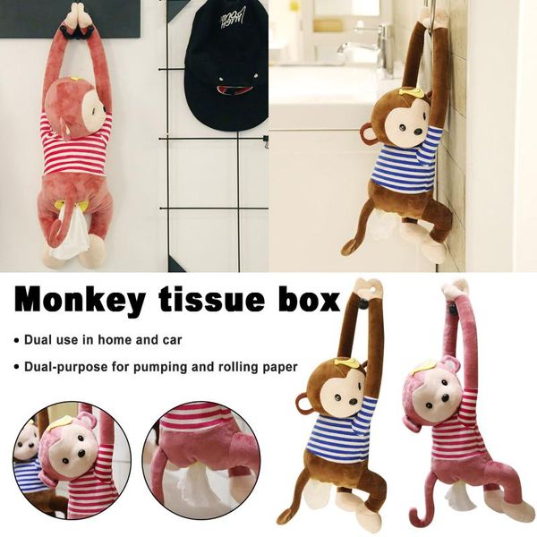 

car tissue box monkey holder napkin cartoon creative paper automobile interior accessories boxes & napkins