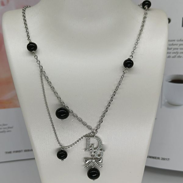 

design jewelry new medieval temperament exquisite women's necklace bow cross chain sweet girl, Silver