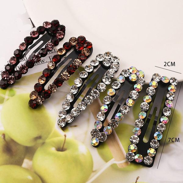 

hair clips & barrettes 2021 crystal rhinestone geometry hairclip hairpins women girls pin accessories hairgrip headdress, Golden;silver