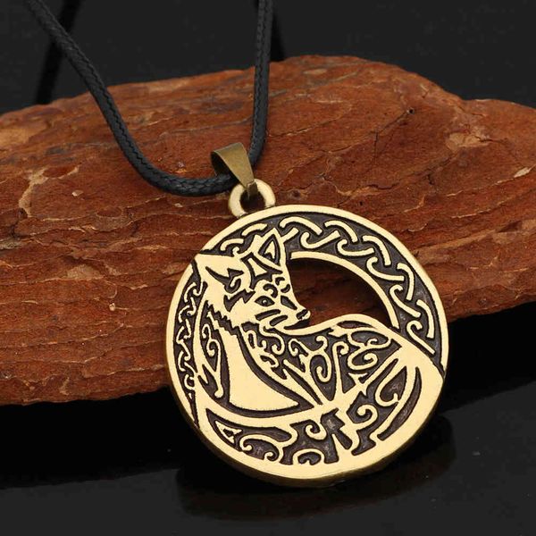 

new nordic viking animal pendant fox necklace jewelry for kart festival, Silver