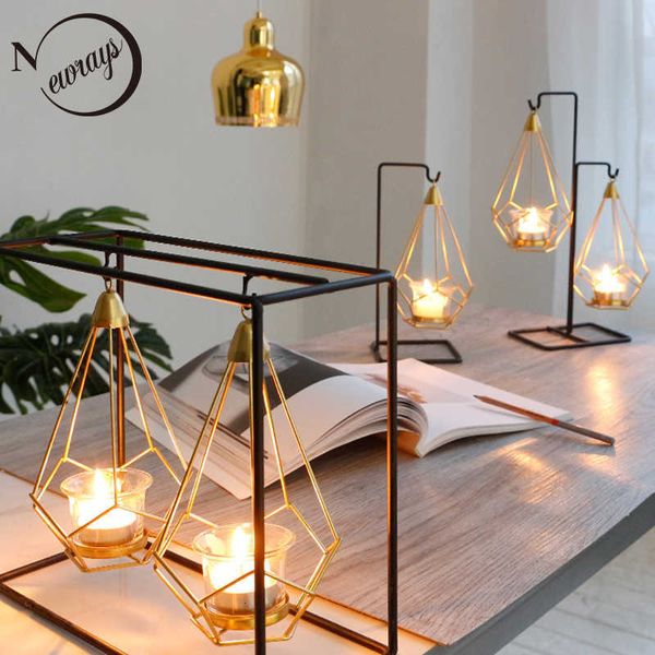 Новинка северно -золотая металлическая подсвечника 6 стилей современные простые свечи для спальни отдых в гостиной