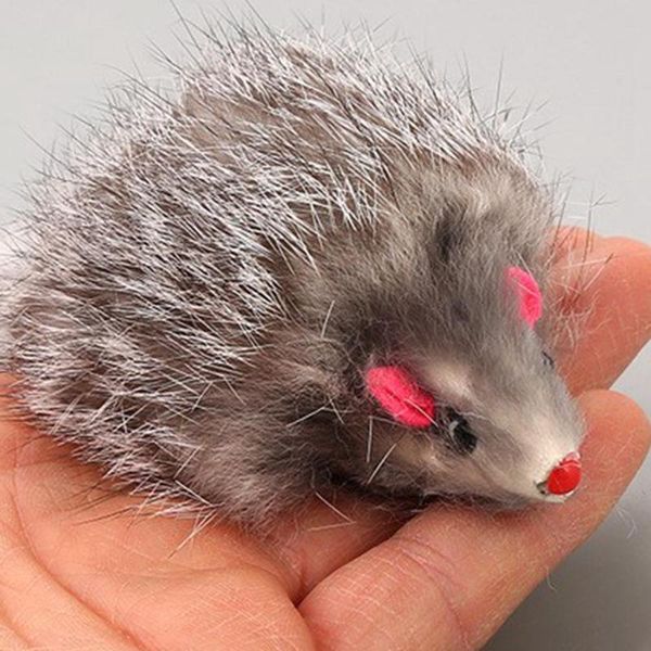 

cat toys 1pc false mouse pet toy long haired tail mice soft real fur for cats dogs