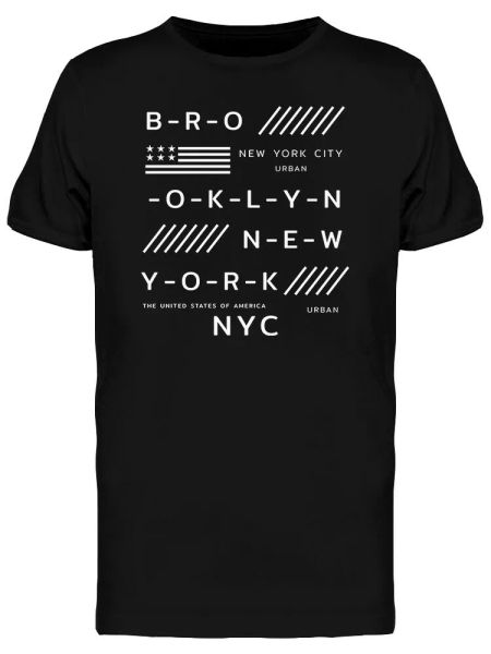 

sectioned brooklyn new york tee men's -image by shutterstock, White;black