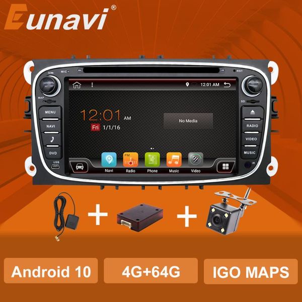 

eunavi 2 din android10 car dvd multimedia gps player for focus ii mondeo s-max c-max galaxy 2din 4g 64gb touch screen
