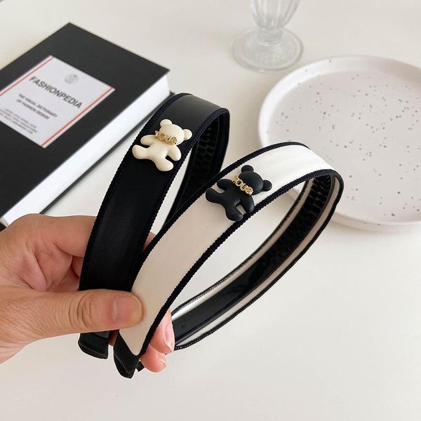 

hair clips & barrettes leather bear hoop senior sense small fragrance thunder south korea autumn black and white all-match out elegant ha, Golden;silver