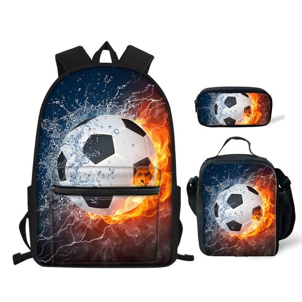 

school bags 16 inch 3 pcs/set basketball football backpack kids boys girls shoulder daily teenager student college mochila