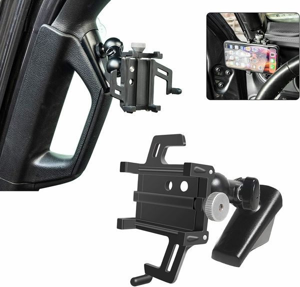 

car a-pillar phone holder adjustable bracket for jeep wrangler jl/jt 18-20