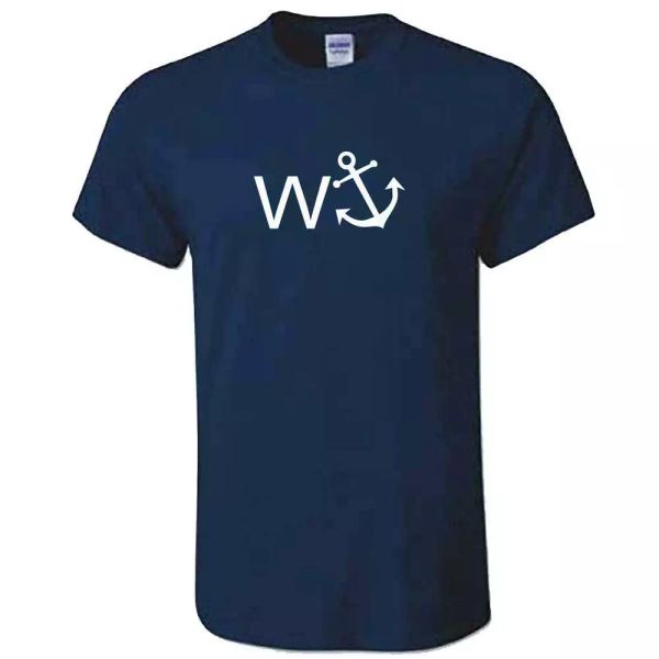 

mens w anchor t shirt - funny rude joke offensive tshirt - wanker gift present, White;black