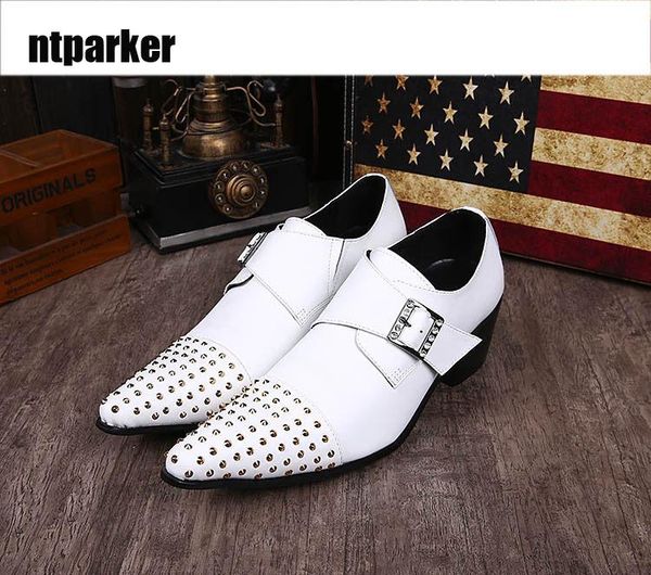 

dress shoes handmade fashion man leather classic white wedding business/wedding for man, eu38-46, Black