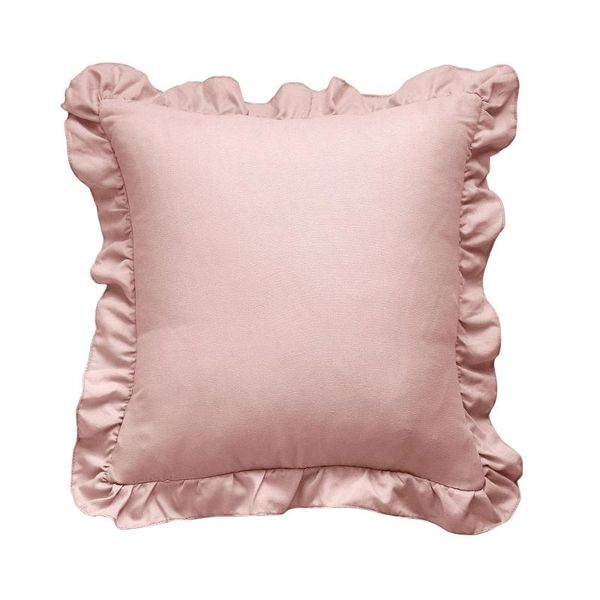 

pillow case solid color square ruffle pillowcases soft sofa cushion cover household supplies 45*45cm