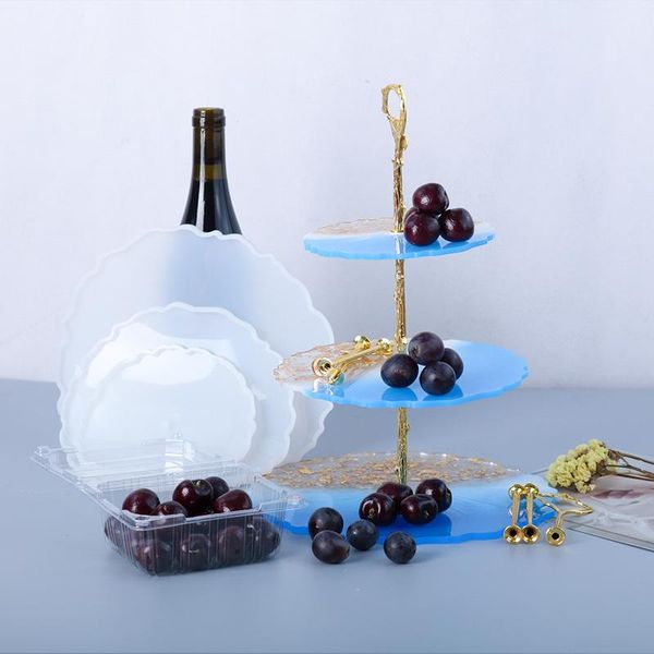 

other bakeware silicone mold for diy three layer fruit tray epoxy resin tea silica gel crystal table uv glue making tools