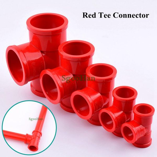 

watering equipments 2~20pcs id 20~50mm hydroponic planting frame tee connector aquarium fish tank 3 ways red irrigation system hard tube joi