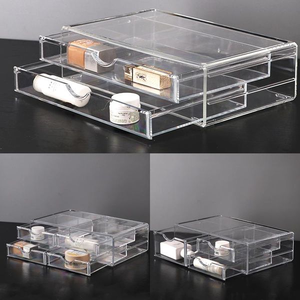 

storage boxes & bins acrylic cosmetic drawer makeup organizer box container nail casket lipstick holder desksundry case